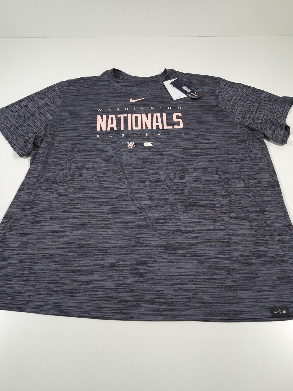 Washington Nationals Shirt Mens 2XL Gray MLB Baseball Nike Tee Cherry Blossoms